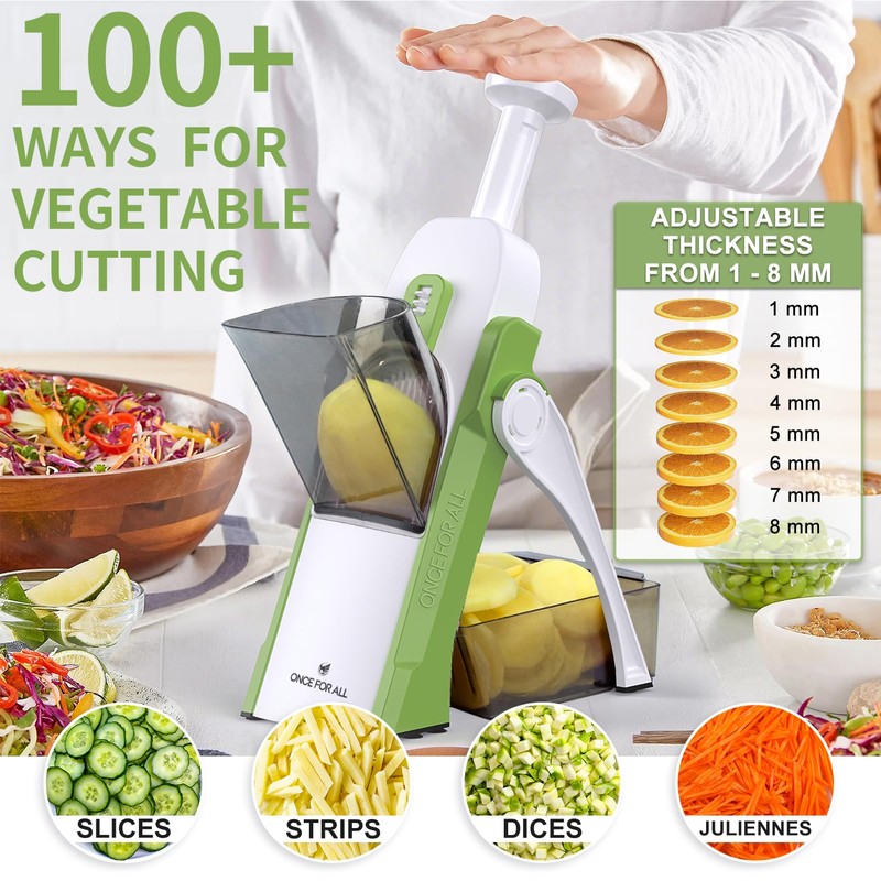 ONCE FOR ALL Safe Mandoline Slicer, Multi Vegetable Chopper, Potato