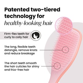 TANGLE TEEZER Tangle Teezer Ultimate Detangler Naturally Curly Hair Brush, Dry & Wet Hairbrush, Reduces Frizz & Breakage, for 3C to 4C Curly Hair Types, Pink Mango