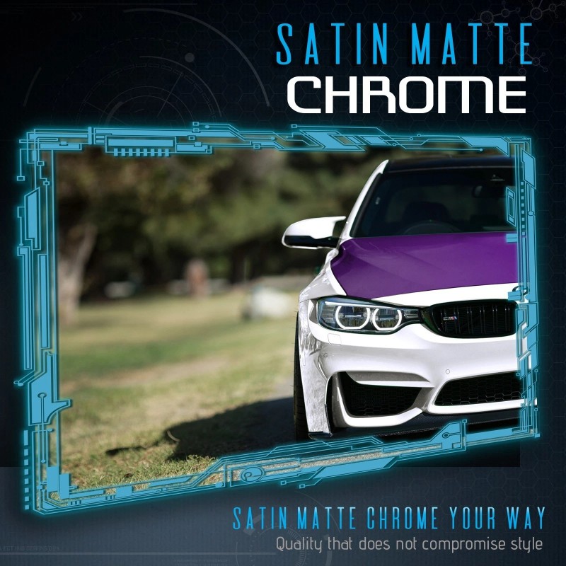 Solutions 60" x 120" Inch Purple Satin Matte Chrome Metallic