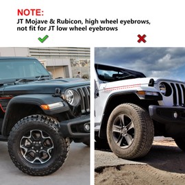 ETL INDUSTRIES Front & Rear Fender Flares Extensions Set for 2020-2024 Jeep Wrangler Gladiator JT Mojave & Rubicon (Fit for JT High Fender)