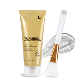 LINEDSON Collagen Night Wrapping Mask with Brush, Peel Off Face Mask with Retinol, VC, Turmeric Overnight Moisturizing Masks for Skin Smoothing, Nourishing & Firming 3.38 Floz