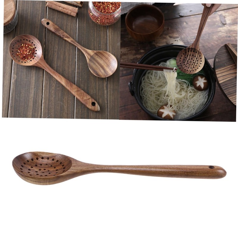 LABRIMP Handcrafted Colander Skimmer Ladle High-Temperature Resistant Kitchen Utensil for