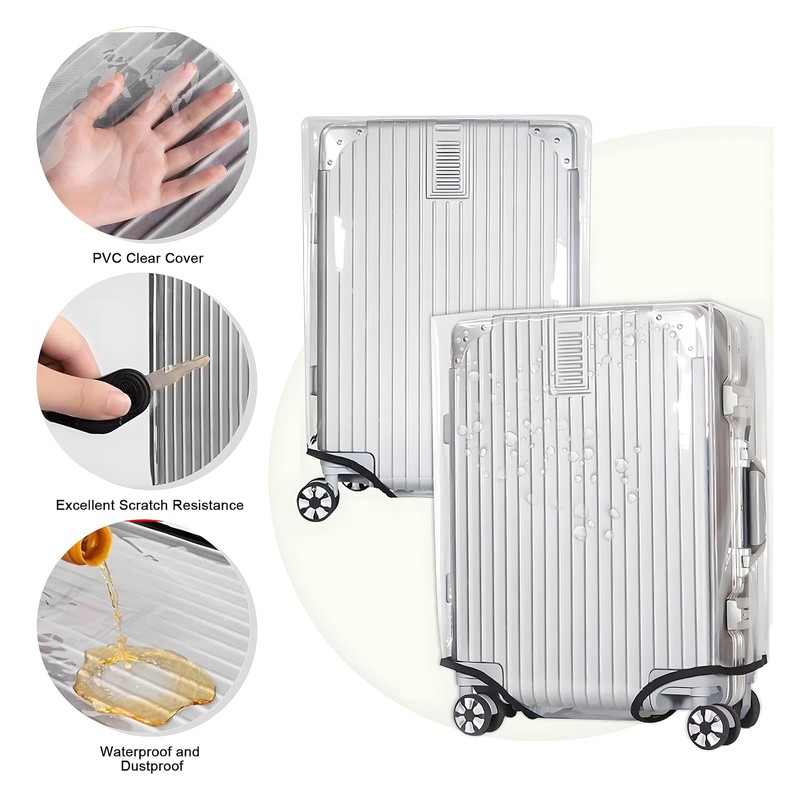 Transparent Suitcase Protective Cover, Waterproof PVC Luggage Cover for 20,