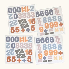 FERFLEX - Blue & Caramel Magnetic Numbers - Educational Game for Children Aged 3+ - 100 Magnets (4cm x 0.8mm) - Learn to Count - Suitable for All Magnetic Surfaces