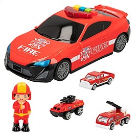 Speed&GO 49460 Speed & Go Truck Fire Truck with 3 Cars + Figure