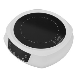 800W Portable Electric Hot Plate, Mini Stove with 8 Power Levels and Timer for Tea, Coffee, Boiling Water (White)