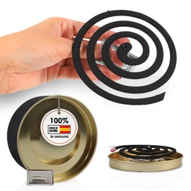 20 Anti-Mosquito Spirals with Incense Burner and Anti-Mosquito Incense Holder; Citronella Incense, Outdoor Anti-Mosquito Citronella, Patio, Terrace, Camping