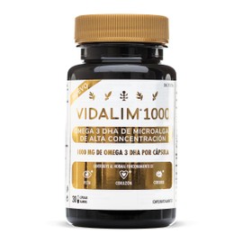 VIDALIM 1000mg Omega 3 DHA Microalgae Per Capsule (30 Beads) Highest Purity