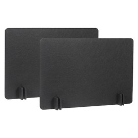 PATIKIL Desk Divider, 2 Set 24 x 16 Inch Acoustic Freestanding Desk Divider Desk Privacy Panel with 8 Pcs Support Feet for Library Office Workstation, Black