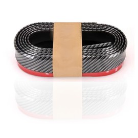 1 Pcs Carbon Fiber Black Car Front Bumper Lip,Front Lip Spoiler Protector Strip 98.4 in*2.04 in Universal Fit Compatible Cars, Suvs