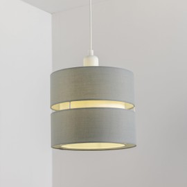CGC Lighting 2 Tier Round Ceiling Light 26cm Bedroom Living Room Grey