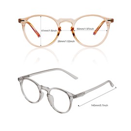 LEXNHOM Blue Light Glasses for Woman, Blue Light Blocking Glasses Lightweight Round Frame in Grey and Champagne for Computer Gaming TV Phone Screen,Eye Strain,UV Protection Birthday Gift-2 Pack