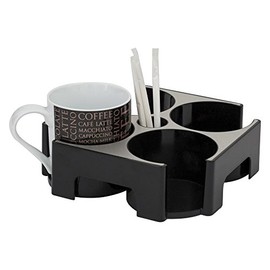 Alba Universal Capsules Dispenser Aluminium Metal Grey and Black, Aluminium, Gris métal et Noir, 20,6 x 20,6 x 6 cm