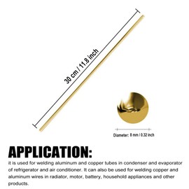 2PCS 8mm Brass Rod, 5/16 inch Diameter Metal Solid Round Brass Rod Pin Lathe Bar Stock for RC Model Airplane Helicopter DIY Craft - 300mm Length