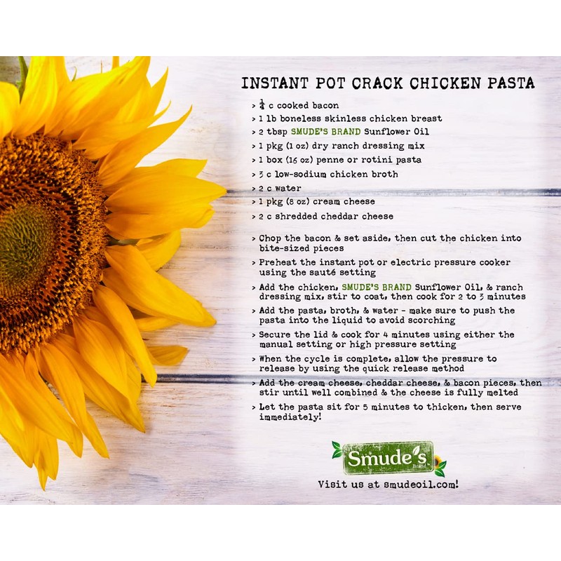 Smude's Brand Cold Pressed Sunflower Oil – 1 Gallon (128