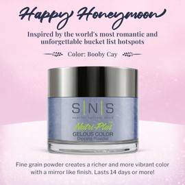 SNS Nail Dip Powder, Gelous Color Dipping Powder - Booby Cay (Blue) - Long-Lasting Dip Nail Color Dip Nail Color Lasts 14 Days - Low Odor & No UV Lamp Needed - 1 Oz