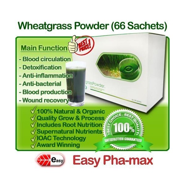 Easy Pha-max Organic Wheatgrass Powder, INS 100% Natural Wheat Grass Juice