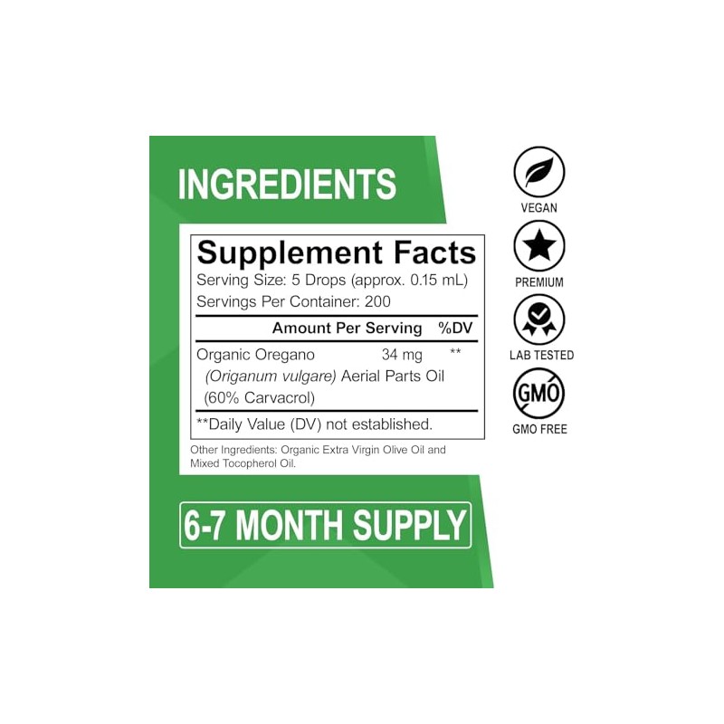 AUMUSON Candi Cleanse Support Supplement Drops - Oregano Oil Drops