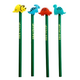 Puckator Dinosauria Jr Dinosaur Pencil with PVC Topper - Pencils for Kids - End of Year Gifts for Children - Funky Pencils for Kids Girls Boys - Party Bag Fillers - Childrens Pencil - Classroom Gifts