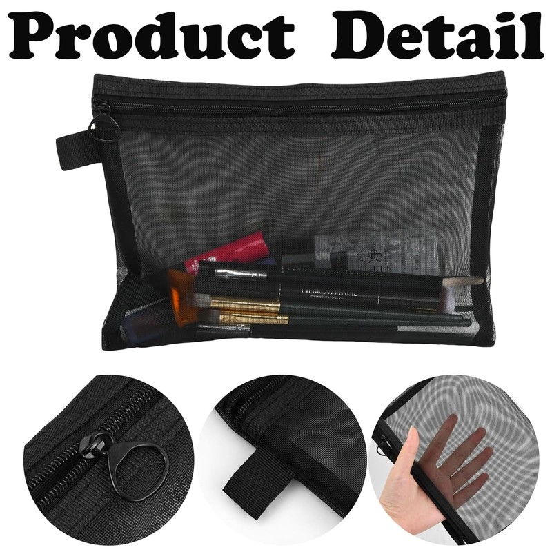 6PCS Small Make up Bag, Portable Mesh Makeup Bag, Travel