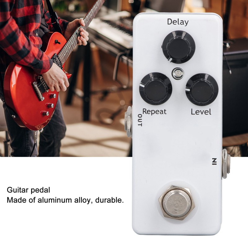 Guitar Delay Pedal Aluminum Alloy LED Indicator 3 Knobs Control
