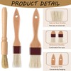 3 PCS Pastry Brushes,Wooden Durable Cooking Brush for Baking, BBQ