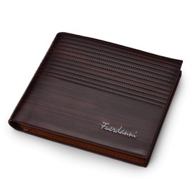 Mens Credit Card Wallet PU Leather RFID Protection NFC W001, Dark coffee, Unique