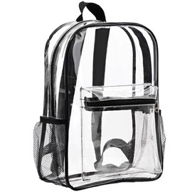 Transparent PVC Backpack, Transparent Backpack, Transparent Student Backpack, Women's Backpack, black