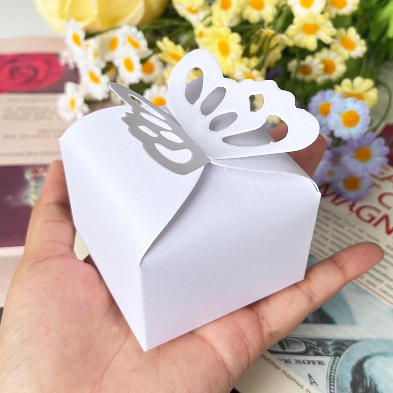 Pack of 50 Butterfly Candy Boxes, Butterfly Gift Box, Small,