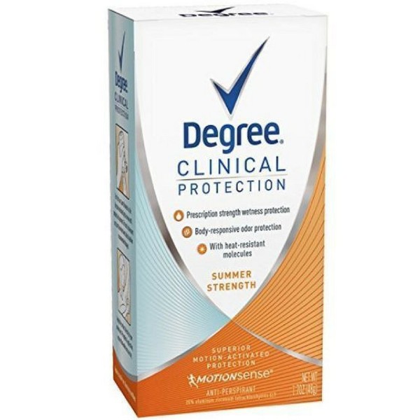 Degree Clinical Protection Anti-Perspirant & Deodorant, Summer Strength 1.7 oz ( Pack of 4)