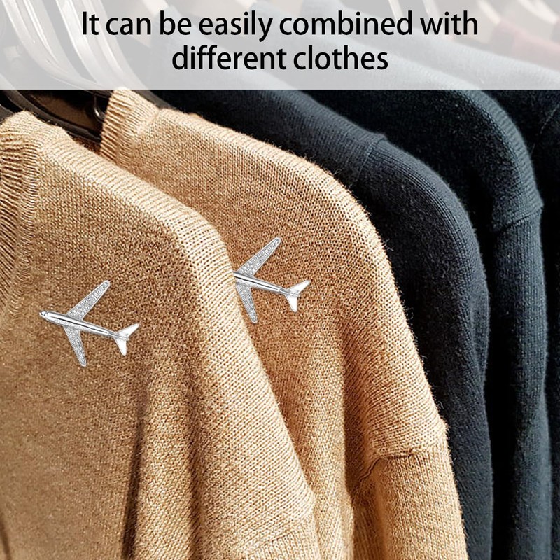 Set of 2 aircraft rhinestones brooches brooch pins pin gift