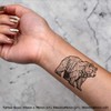 4 x 'Geometric Bear' Temporary Tattoos - Water Resistant, Skin-Safe,