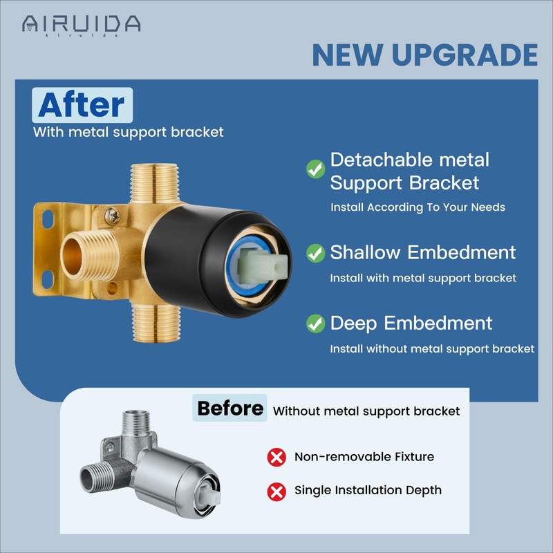 Airuida Bathtub Shower Faucet Set with Tub Spout Faucet Kit