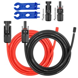 20 FT 10AWG Solar Panel Extension Cable,10 Gauge Extension Cord,5FT 10FT 20FT 30FT 50FT 100FT Solar Panel Wire with Extra Fair of Female and Male Connectors Solar Adapter for RV, Photovoltaic Systems