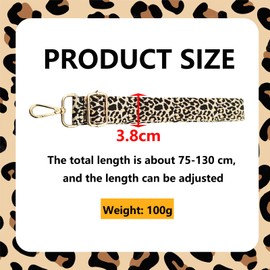 FDHBDF Bag Strap Leopard Print 3.8 cm Wide Bag Straps for Changing Bag Strap Shoulder Strap for Bags Carry Strap Bag Strap Handbag Strap