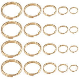 SUNNYCLUE 1 Box 200 Pieces Open Jump Rings Gold 5/6/8/10/12 mm 304 Stainless Steel Connecting Rings Jump Rings Bulk Double Loop Jump Rings for Jewellery Making Accessories DIY Craft Supplies