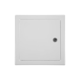 12" x 12" Inch Lockable Galvanized Steel Access Panel Door with Key Set - for Outdoor and Indoor Use - Opening Flap Cover Plate - Box Door Lock - Door Latch - Inspection Hatch - White Polymer Coating