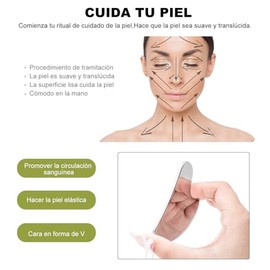 2 Piezas Herramienta Facial Gua Sha, Facial para Masaje Facial Antienvejecimiento, Herramienta de Masaje Rodillo