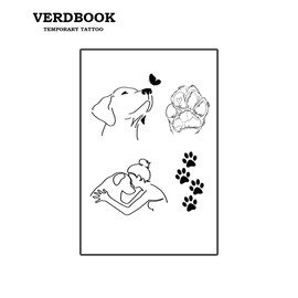 VERDBOOK Waterproof Temporary Tattoos: 2-Sheet Tattoo Kit with Realistic Body Stickers, Semi-Permanent Tattoos for Adults Lasting 7-15 Days – Safe for Men & Women, Puppy Moment​