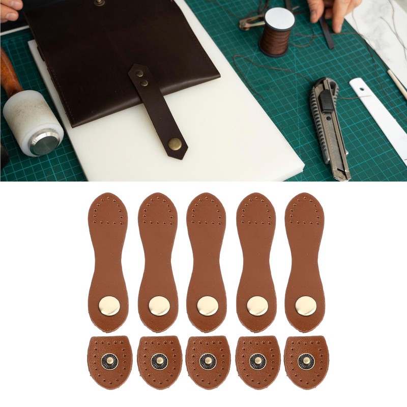 5 Set Leather Snap Buckles Soft Wearable DIY Sewing Leather