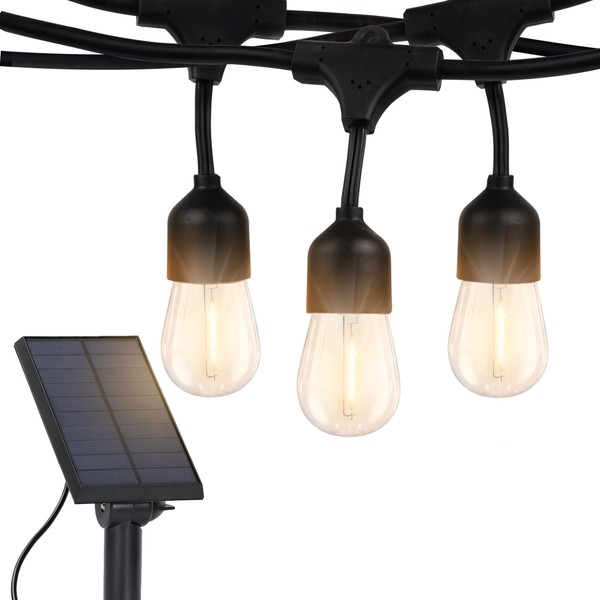 Brightech Ambience Pro Solar Powered Outdoor String Lights, 48 ft