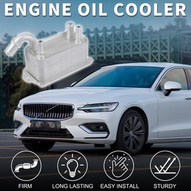 TUCKBOLD Engine Oil Cooler for Volvo S60 No.6G917A095AD | Front Transmission Oil Cooler Silver Tone Aluminum Alloy 1pc for Volvo S80