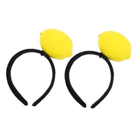 Healeved 2pcs Lemon Headband Plush Hair Hoop Fruit Hair Accessory for Funny Lemon Design for Parties Makeup and Spa Stylish Dress Up Decoration