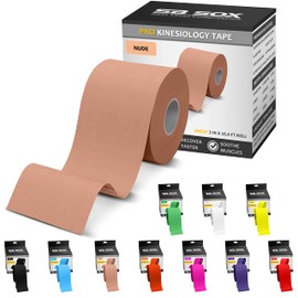 SB SOX Pro Synthetic Kinesiology Tape (Precut & Uncut Options) – Longer Lasting Performance Fabric Option to Our Original Cotton Kinesiology Tape - Also Latex Free, Water Resistant! (Nude - Uncut)