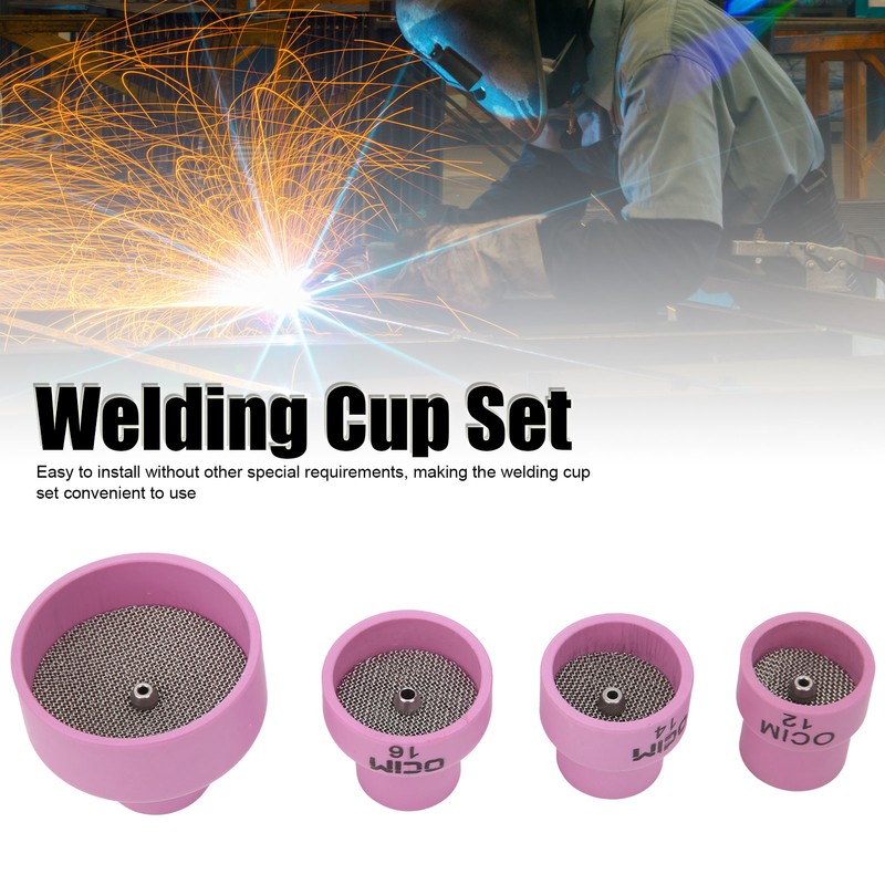 Ceramic Welding Cup Set Alumina Torch Gas Lens Kit Industrial