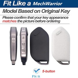 WKIOERAD Heavy Zinc Alloy Key fob Case Cover with Keychain Compatible with 2023 2024 2025 Kia Telluride Sorento K4 K5 GT-Line Carnival 5 Button Key Shell Accessories (Silver)