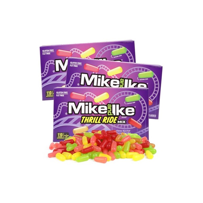 Mike and Ike Thrill Ride Theatre Box, Chewy Assorted Fruit