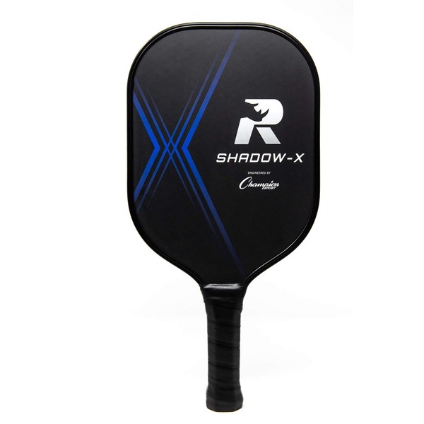 Champion Sports Fiberglass Pickleball Paddle: ShadowX Pickleball Paddle - Indoor or Outdoor Pickle Ball Paddles - Black/Black Racket, 7-7.8 oz