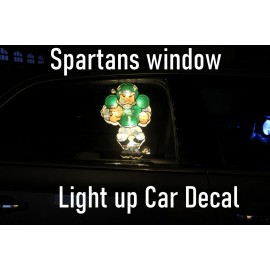 Team Sports America Michigan State Spartans Decal suction sticker w/ lights University Car Window