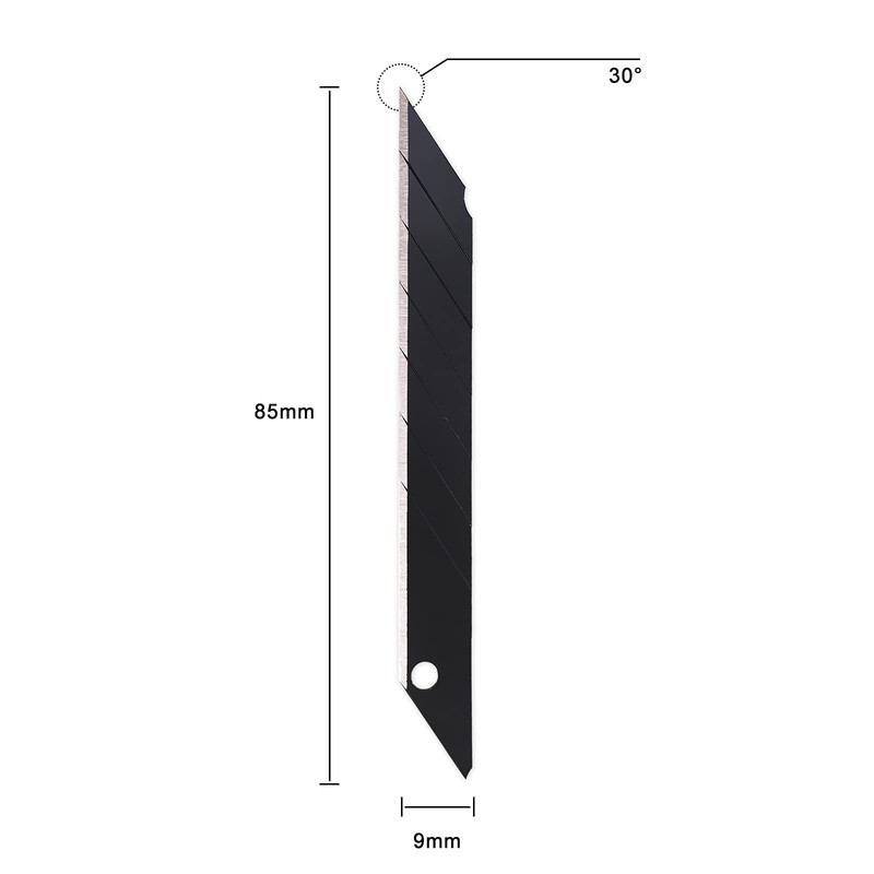 Gomake 9mm Utility Knife Replacement Blades,30 Degree Snap Off Carbon